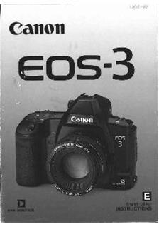Canon EOS 3 manual. Camera Instructions.